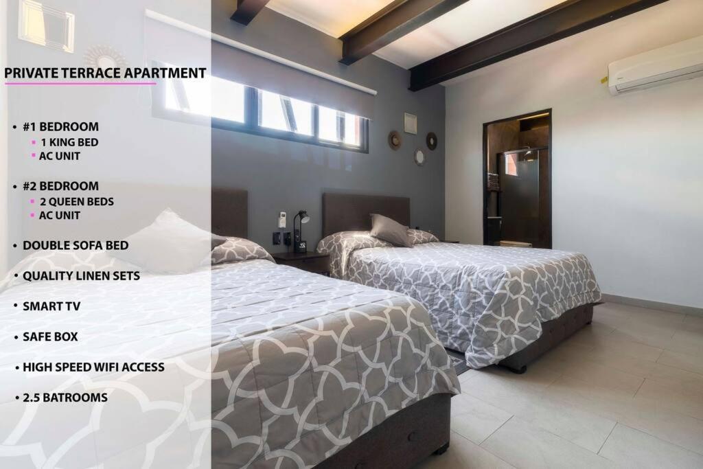 2ph Large 2brm 3 Bath Ac Private Terrace Mexico City